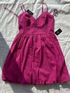 Express Bright Magenta Spaghetti Strap Dress